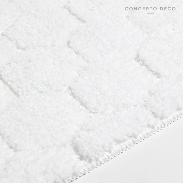 ALFOMBRA MICROFIBRA OCTÁGONO BLANCA 40X60CM
