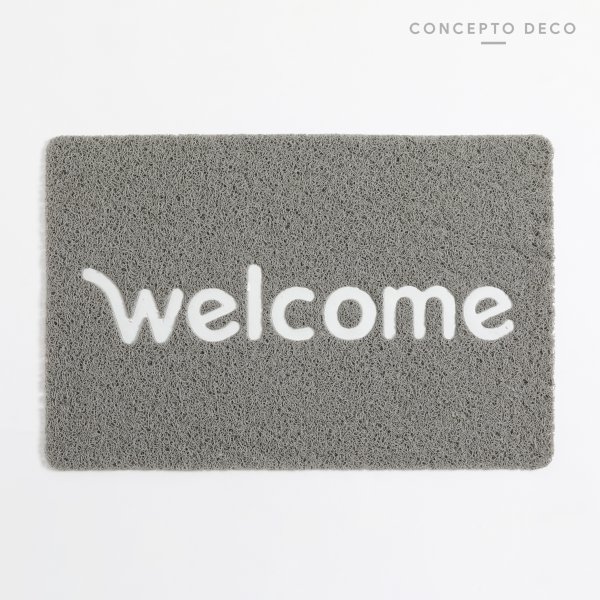 FELPUDO DE GOMA WELCOME GRIS 40X60CM