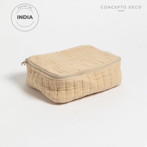 ORGANIZADOR PAMUK CIERRE BEIGE 25X19CM