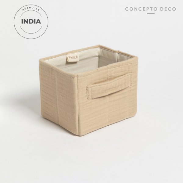 ORGANIZADOR PAMUK RÍGIDO BEIGE 16X12X12CM