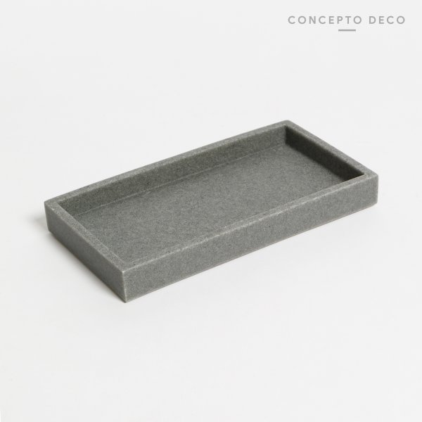 BANDEJA CEMENTO GRIS RECT 21CM