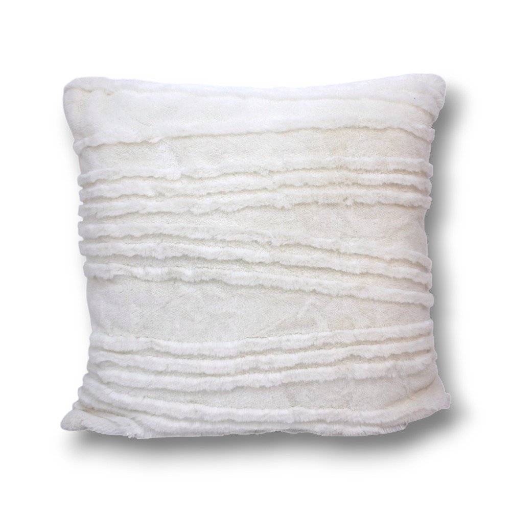 FUNDA DE ALMOHADÓN 40 X 40 CM TRAMA LINEAS BLANCA