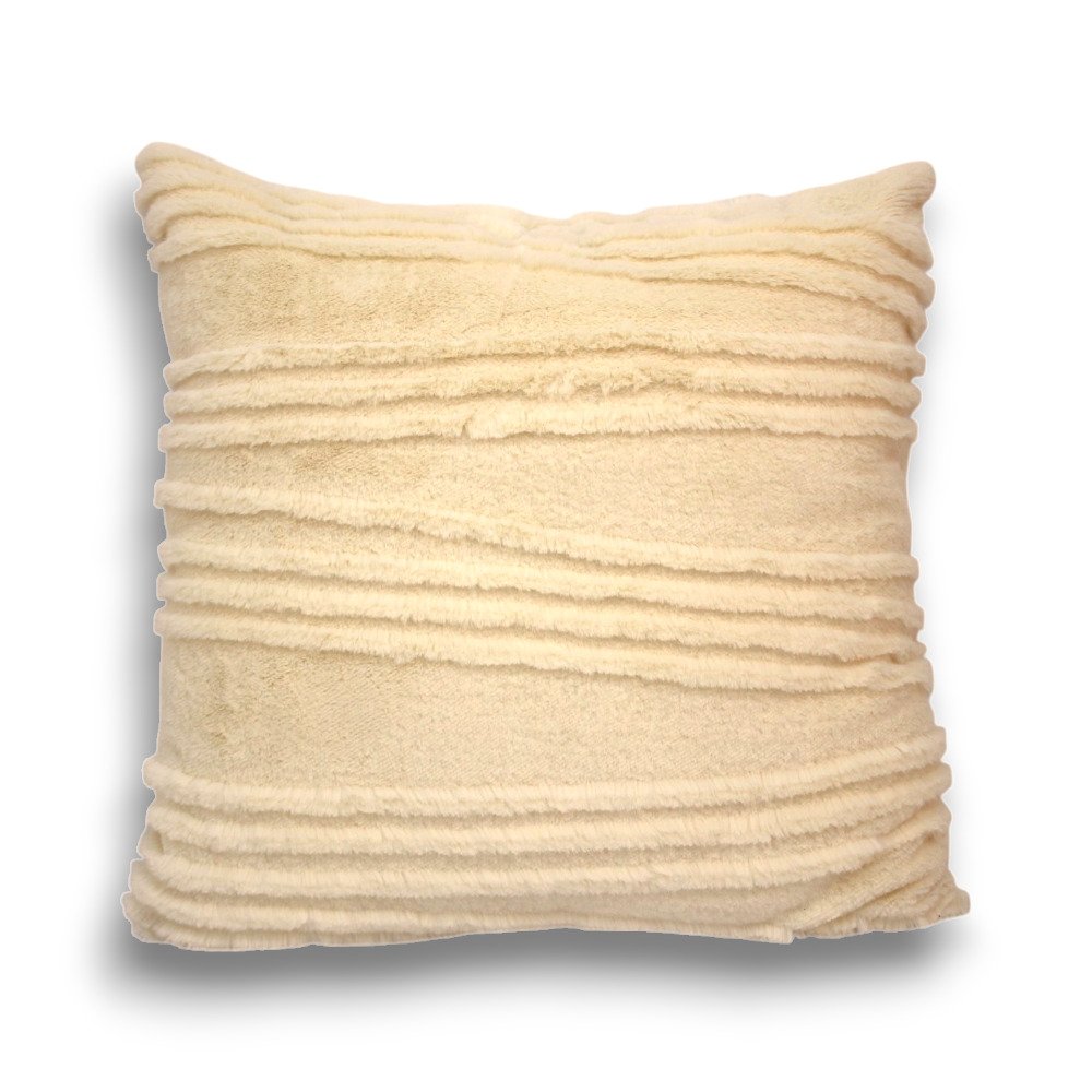 FUNDA DE ALMOHADÓN 40 X 40 CM TRAMA LINEAS NATURAL