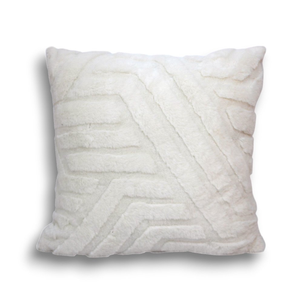 FUNDA DE ALMOHADÓN 40 X 40 CM TRAMA BLOQUES BLANCO