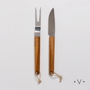 SET DE ASADO DE ACERO INOXIDABLE Y MADERA DE ACACIA VASSA HOME