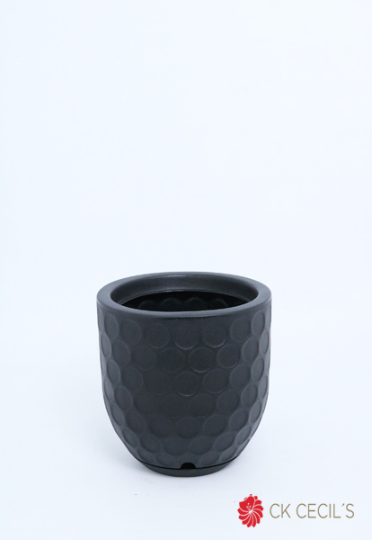 MACETA ROTOMOLDEADA UV  FUNCHAL 26 X 26 CM NEGRO