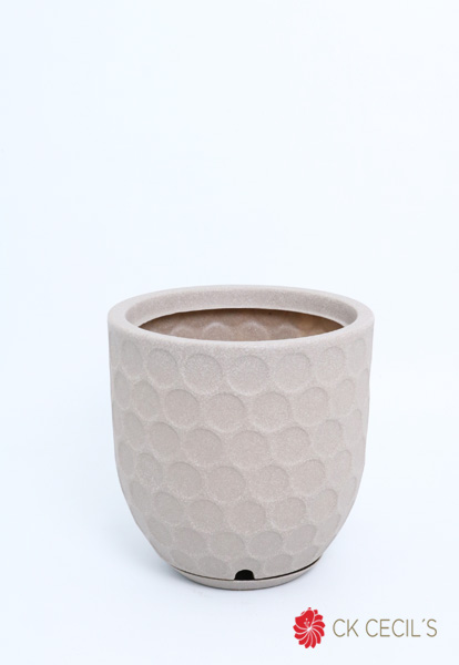 MACETA ROTOMOLDEADA UV  FUNCHAL 32 X 32 CM CALIZA