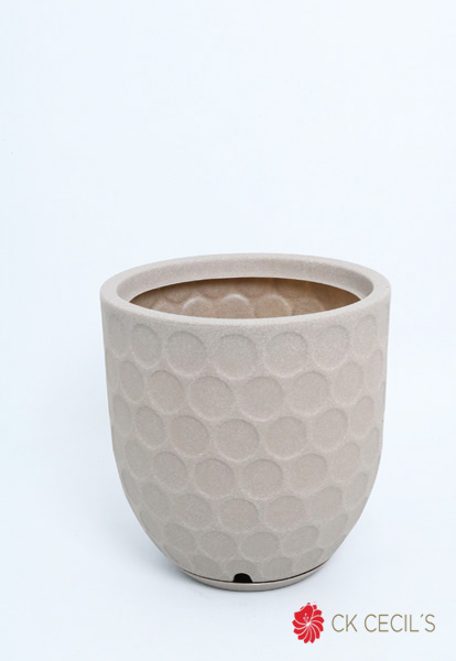 MACETA ROTOMOLDEADA UV  FUNCHAL 36 X 36 CM CALIZA