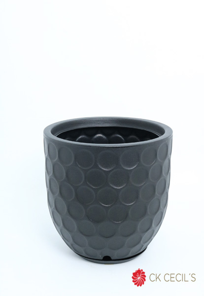 MACETA ROTOMOLDEADA UV  FUNCHAL 36 X 36 CM NEGRO