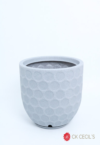 MACETA ROTOMOLDEADA UV  FUNCHAL 36 X 36 CM PIEDRA GRIS