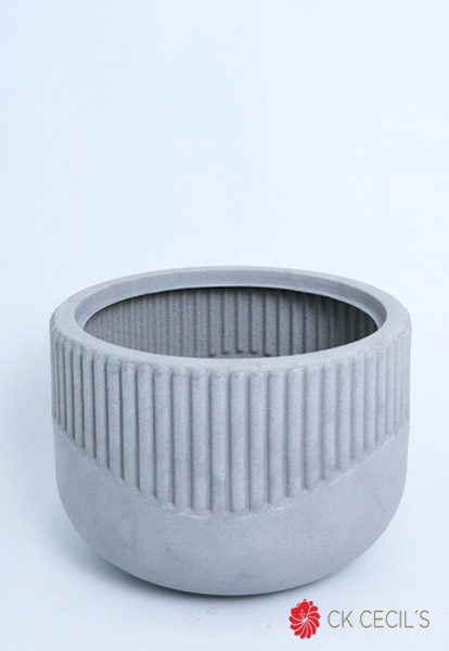 MACETA ROTOMOLDEADA UV  LISBOA 41 X 30 CM. CARRARA GRIS