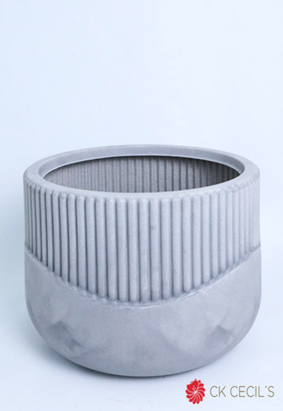 MACETA ROTOMOLDEADA UV  LISBOA 50 X 40 CM. CARRARA GRIS