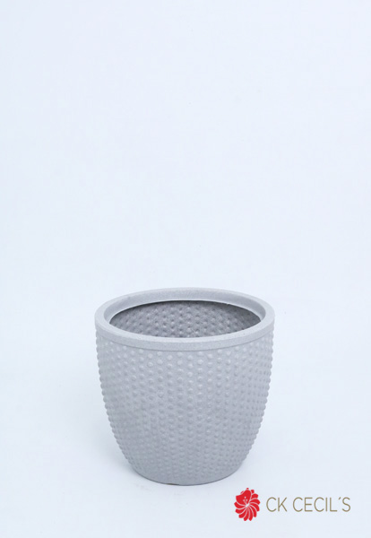 MACETA ROTOMOLDEADA UV CETA PERLA 27.5 X 25 CM CARRARA -GRIS