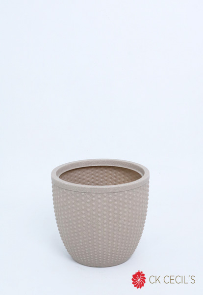 MACETA ROTOMOLDEADA UV  PERLA 27.5 X 25 CM CALIZA