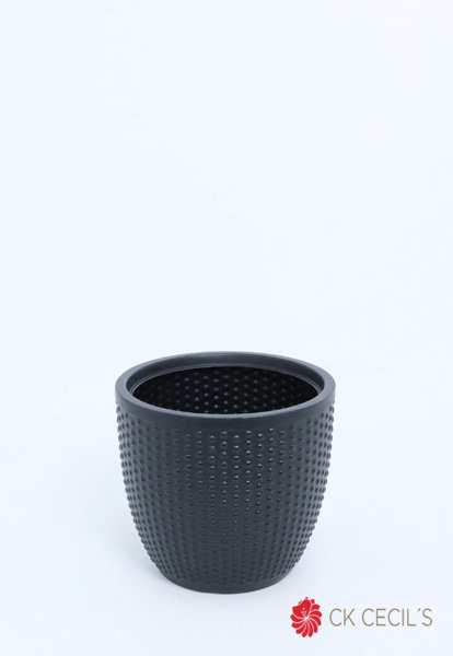 MACETA ROTOMOLDEADA UV  PERLA 27.5 X 25 CM NEGRO