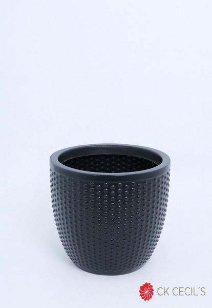 MACETA ROTOMOLDEADA UV  PERLA 33 X 30 CM NEGRO