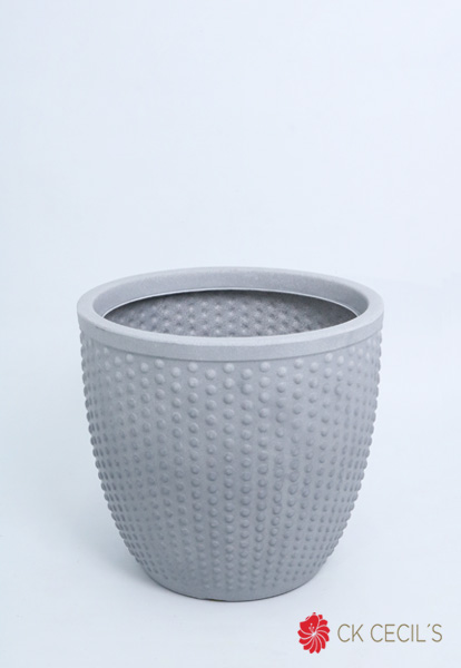 MACETA ROTOMOLDEADA UV  PERLA 38 X 35 CM CARRARA -GRIS