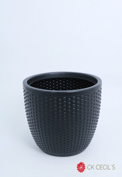 MACETA ROTOMOLDEADA UV  PERLA 38 X 35 CM NEGRO