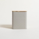 LATA CUADRADA TAPA BAMBOO GREY BISCUITS 14X16,5 CM