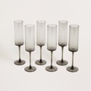 SET X 6 COPAS DE CHAMPAGNE LISAS GREY 250 ML