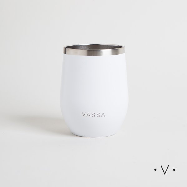 MATE DE ACERO INOXIDABLE BLANCO 350ML VASSA HOME