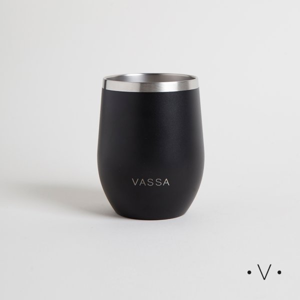 [4114109] MATE DE ACERO INOXIDABLE NEGRO 350ML VASSA HOME