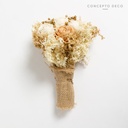 BOUQUET WOOD ROSE CAPUCHINO/CRUDO 25CM