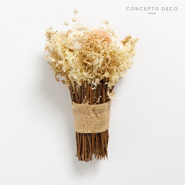 BOUQUET S WOOD ROSE CAPUCHINO/CRUDO 21CM
