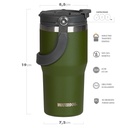 VASO DOBLE PARED 600 ZUMO 600CC VERDE WATERDOG
