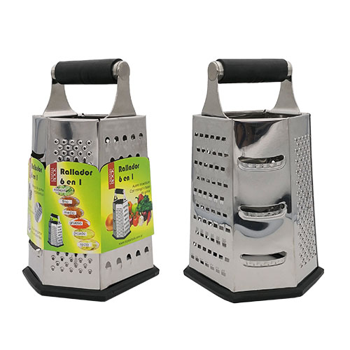 RALLADOR ACERO HEXAGONAL MANGO Y BASE DE GOMA