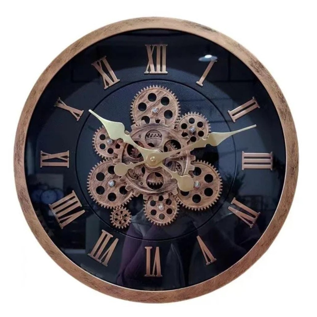 RELOJ DE PARED CON MOVIMIENTO DE ENGRANAJES 40 CM 