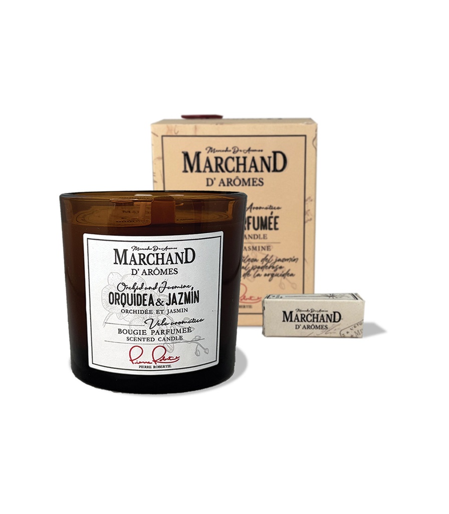 VELA AROMÁTICA MARCHAND D AROMES ORQUÍDEA Y JAZMÍN 220 G