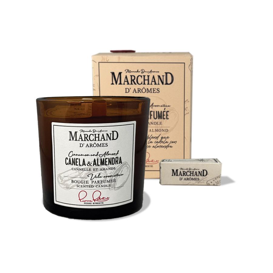 VELA AROMÁTICA MARCHAND D AROMES CANELA Y ALMENDRA 220 G