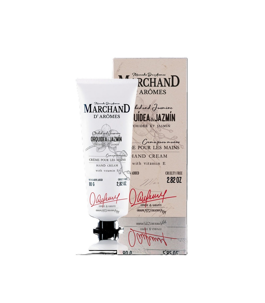 CREMA DE MANOS MARCHAND D AROMES ORQUÍDEA Y JAZMÍN 80 G