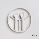 SET DE PLATO Y CUBIERTOS DE SILICONA 19 CM VASSA HOME