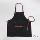 DELANTAL DE COCINA NEGRO 75X68 CM VASSA HOME