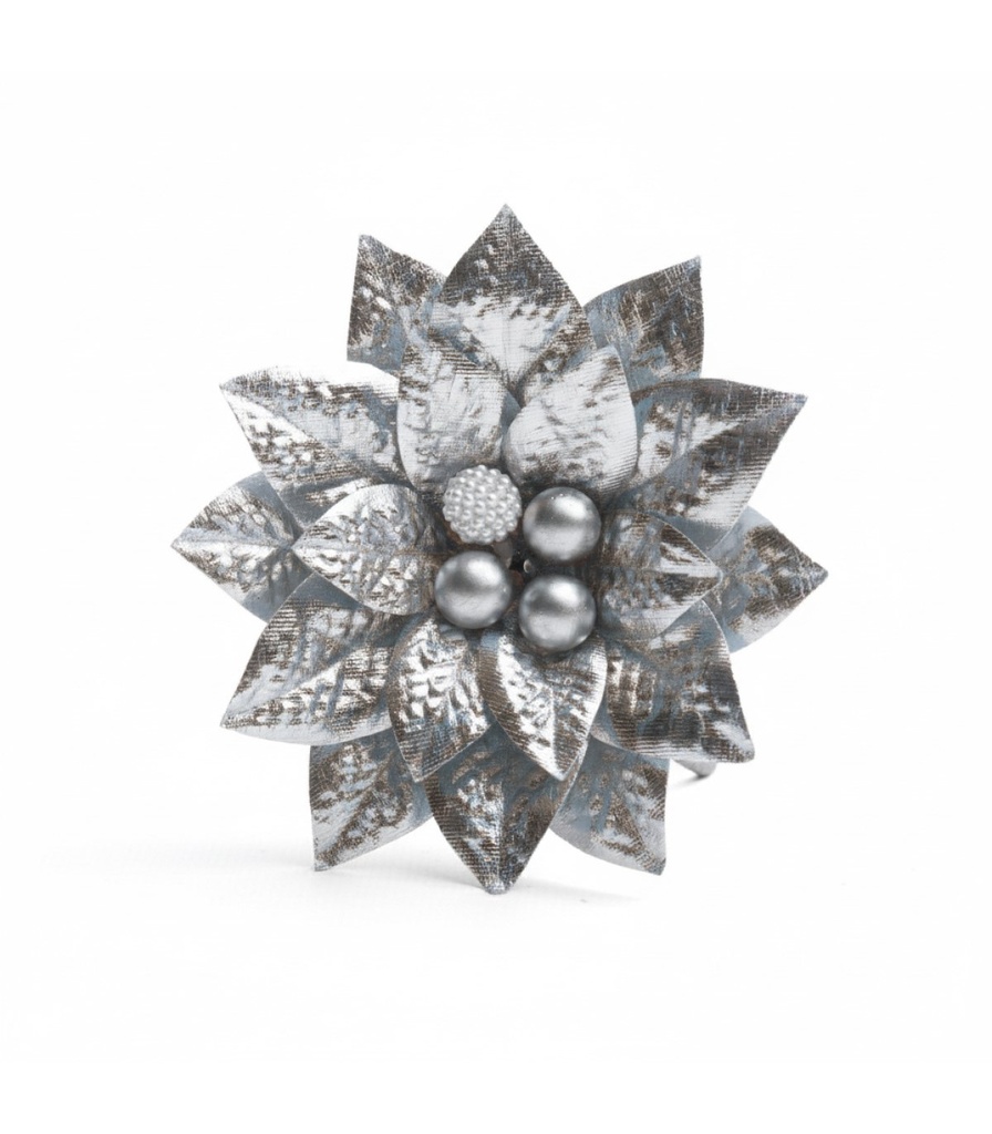 XIN FLOR PLATEADA 10 CM