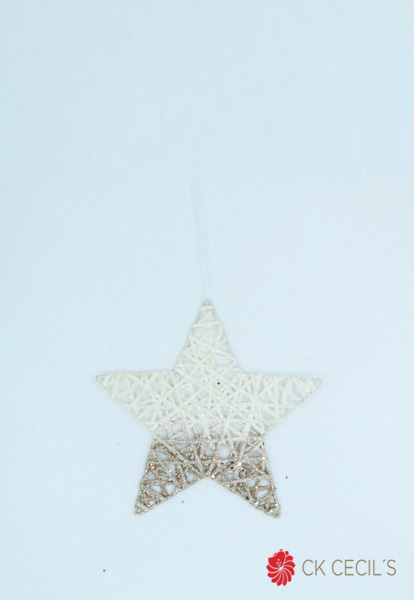 ESTRELLA COLGANTE 20 CM. WHITE CHAMPAGNE