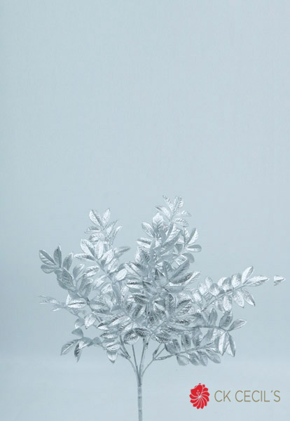 RAMO NAVIDAD LAUREL 30 CM. SILVER