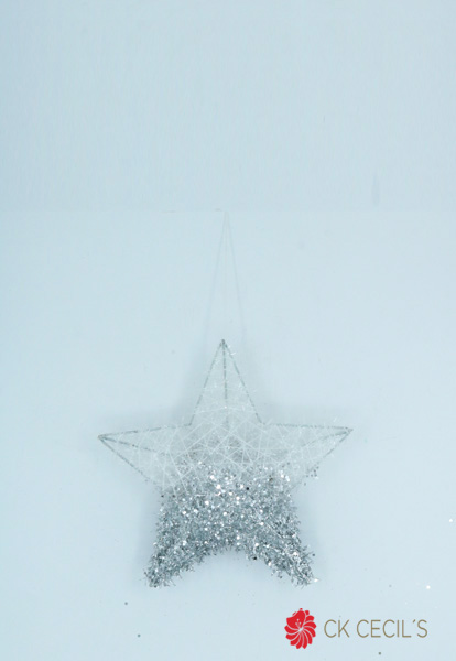 ESTRELLA COLGANTE 20 CM. WHITE SILVER