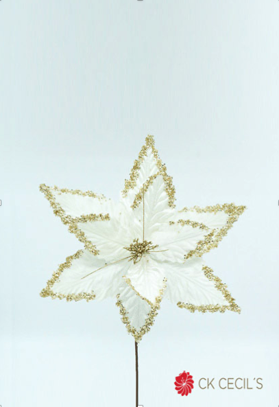 POINSETIA VARA 35 X 40 CM CREAM/GOLD