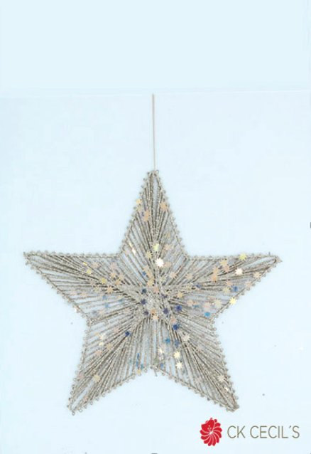 ESTRELLA COLGANTE 30 CM. CHAMPAGNE