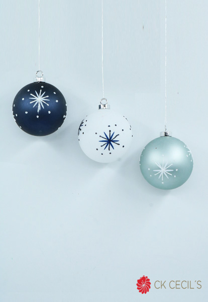 PELOTA NAVIDAD SURTIDA X 6 X 8 BLUE WHITE MINT GREN