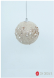PELOTA DE NAVIDAD X 6 X 8 CM. CHAMPAGNE