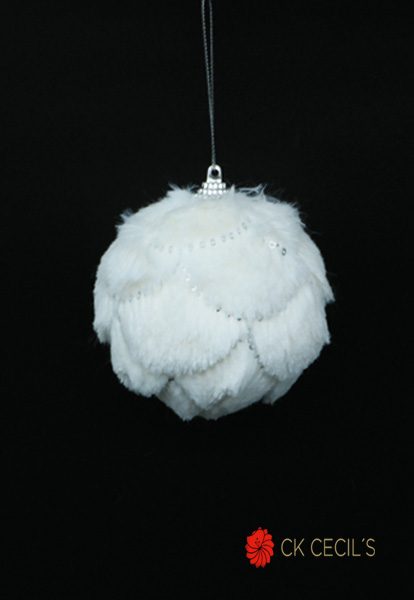 PELOTA DE NAVIDAD X 6 X 8 CM. WHITE