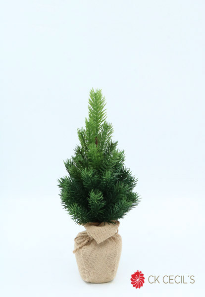 PINE TREE CON YUTE 37 CM. GREEN