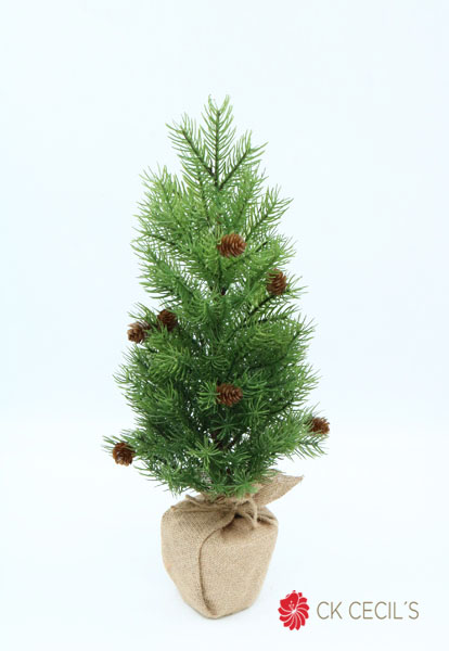 PINE TREE CON YUTE 47 CM. GREEN