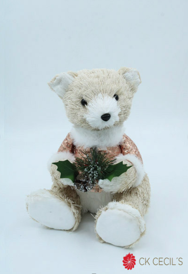 OSO SENTADO 18 X 35 CM. BEIGE