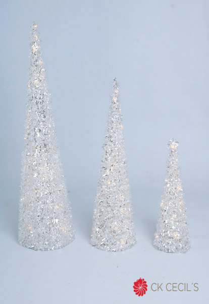 CONO CON LUZ LED X3 40-60-80CM IRIDESCENT