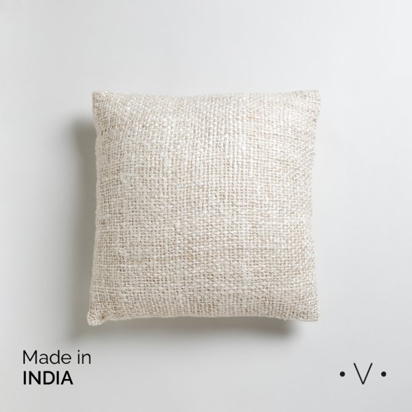 [4114625] ALMOHADÓN CUADRADO DE ALGODON Y LINO KODRA BEIGE 40X40 CM VASSA HOME